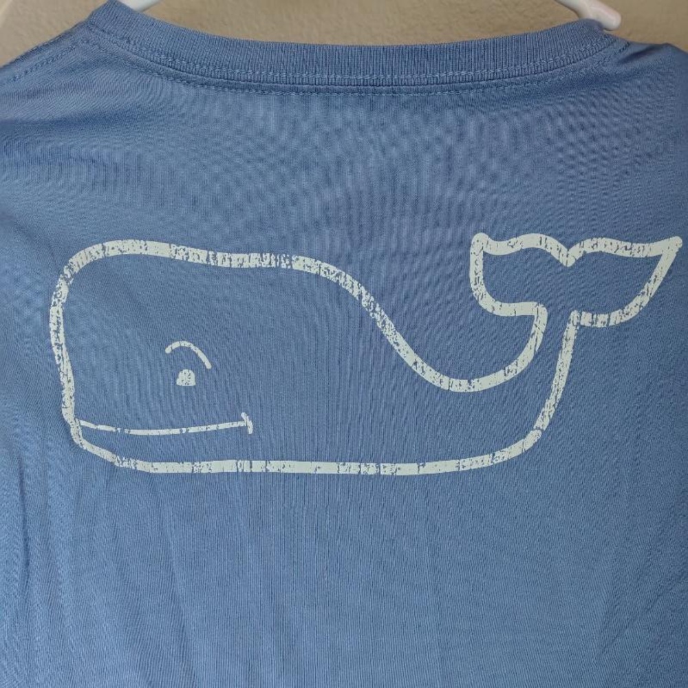 2 Vineyard Vines Boys S 8-10 Long Sleeve Tees - Mint and Sky Blue Logo Pockets - Picture 7 of 14